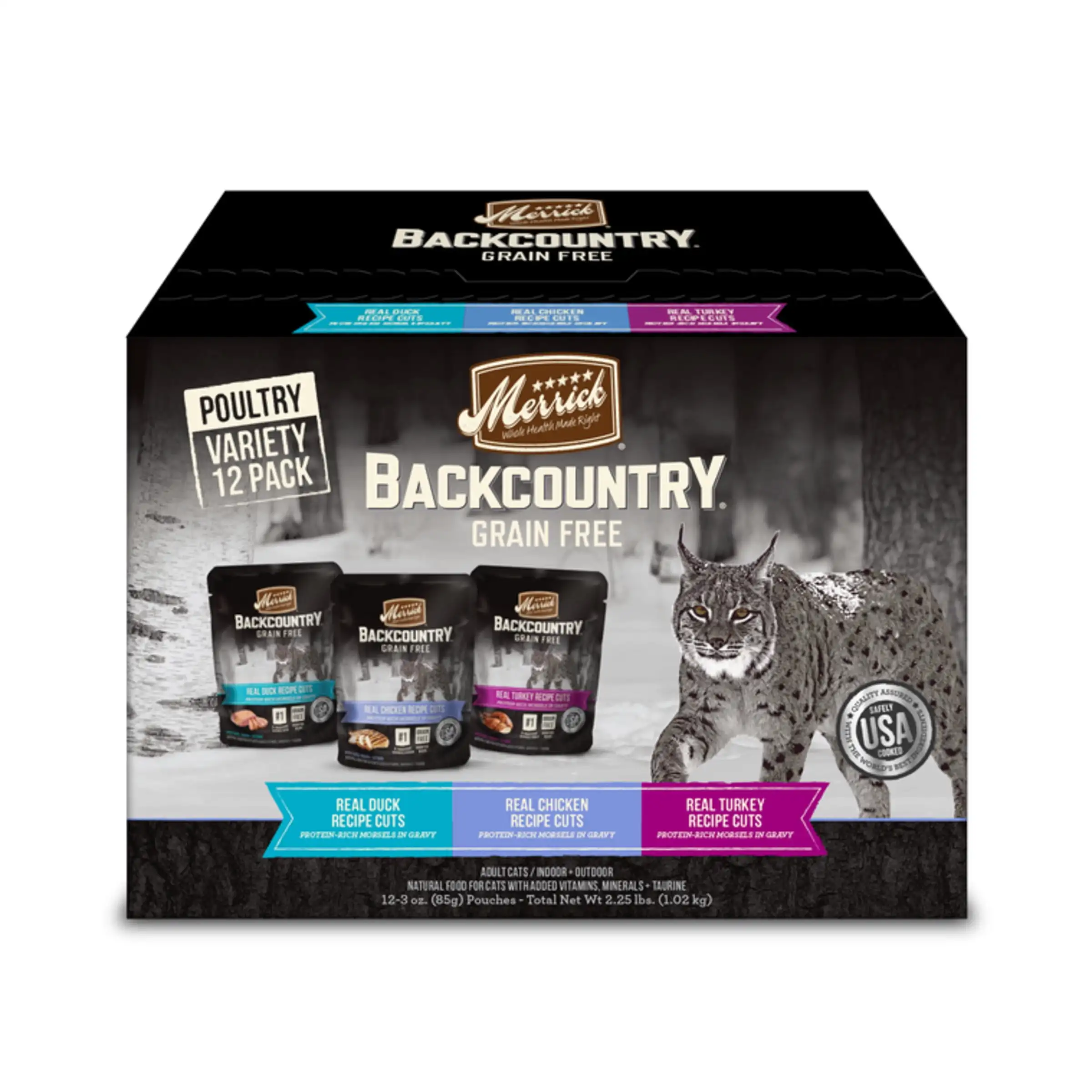

Backcountry, Variety Pack, Wet Cat Food,3 oz Pouches, 12 Pack