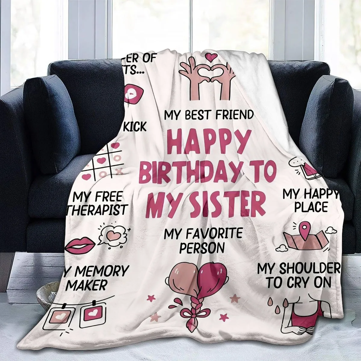 Подарок на день рождения сестры после отпечаток, забавное одеяло сестры, сестры на день рождения, подарок на день рождения сестры, подарок сестре