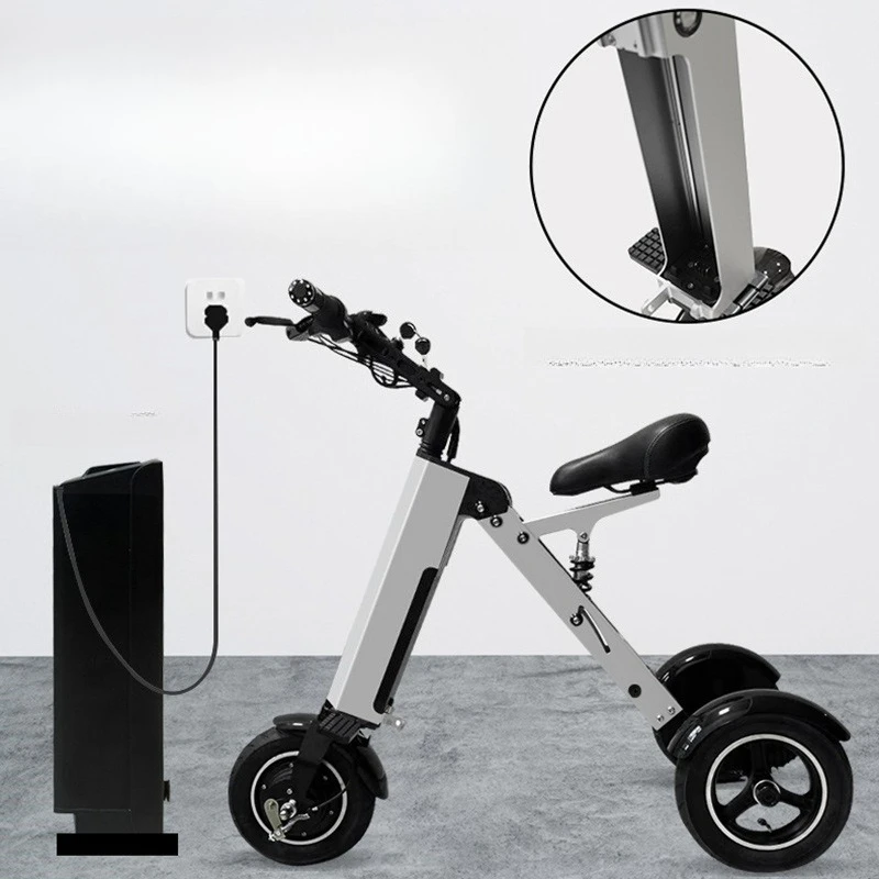 

Folding three-wheeled electric vehicle mini portable scooter removable battery 36V long battery life electric bicycle
