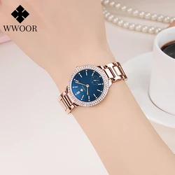 Japanese Movement Diamond Watch Women WWOOR Elegant Ladies Quartz Bracelet Wrist Watch Waterproof New Fashion Female Reloj Mujer