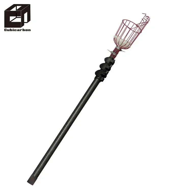 3M 4M 5M Carbon Fiber Telescopic Tree Garden Fruit Picker With Pole  Basket Catcher Apple Orange Tree Picking Pole Tool