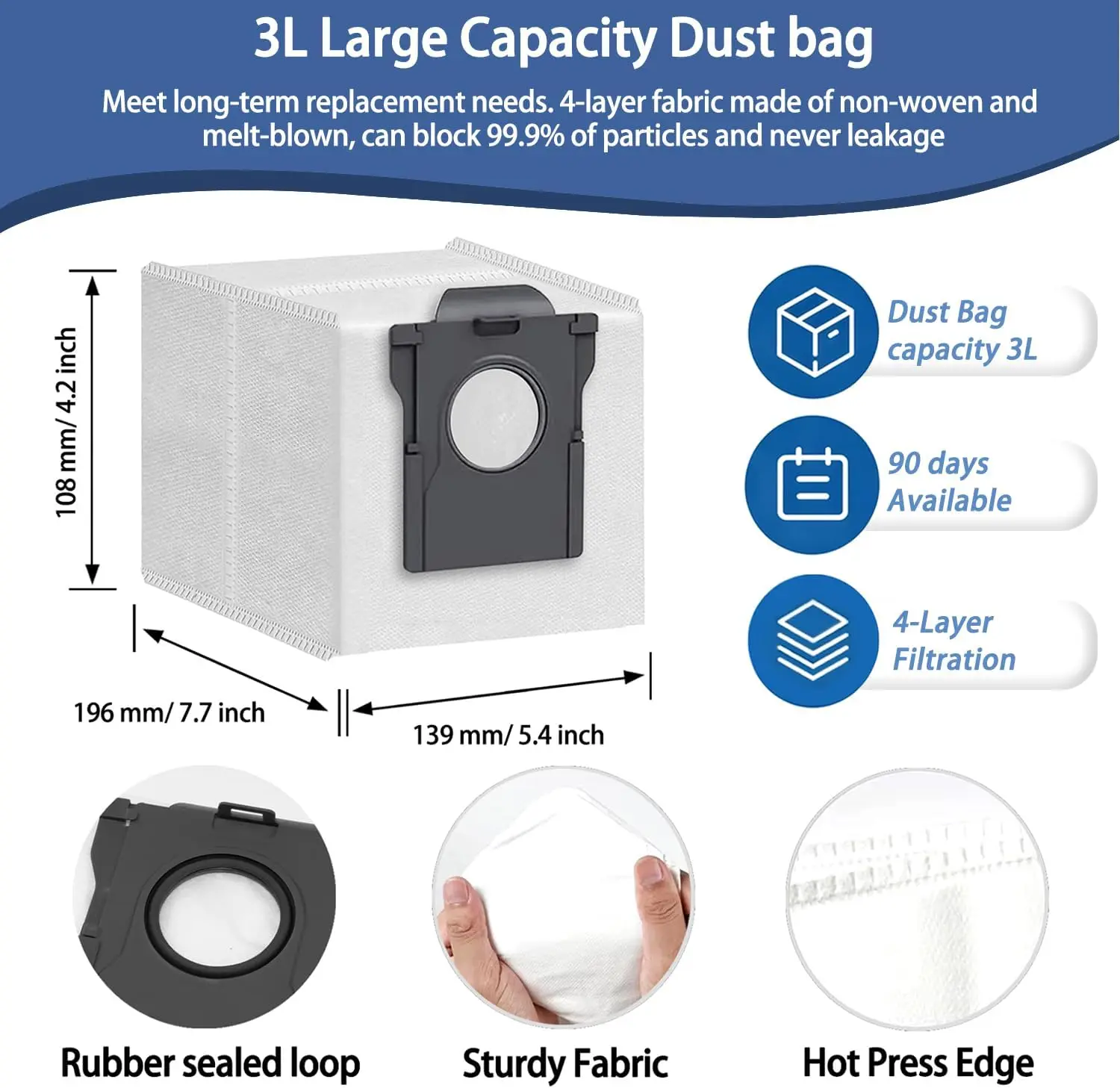 For ﻿Dreame X60 Max Ultra Complete/X60 Ultra Robot Vacuum Accessories Main Side brush Filter Mop Pad Dust Bag Replacement Parts view 5