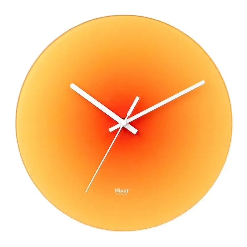 

Nordic Sunset Wall Clock Celebrity Ins Light Luxury Living Room Punch-free Creative Decoration Mute Simple Glass Clock