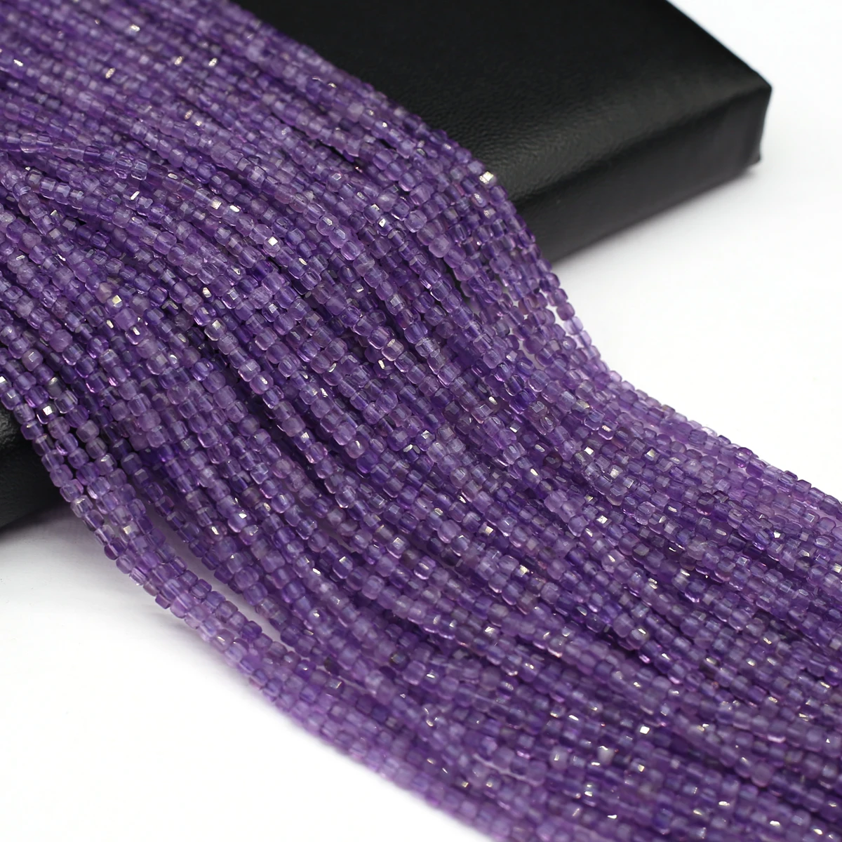 

2x2mm Amethyst Square Beads Natural Stone Crystal Loose Spacer Beads for Jewelry Making Supplies DIY Necklace Bracelet Accessory