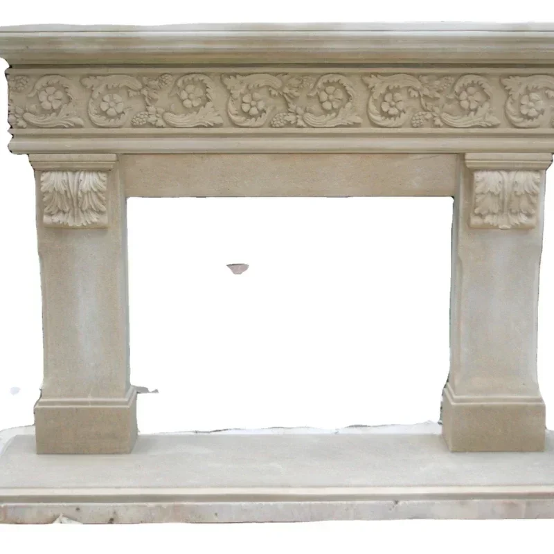 European Style Decoration Stone Symmetrical Marble Fireplace Hot sales
