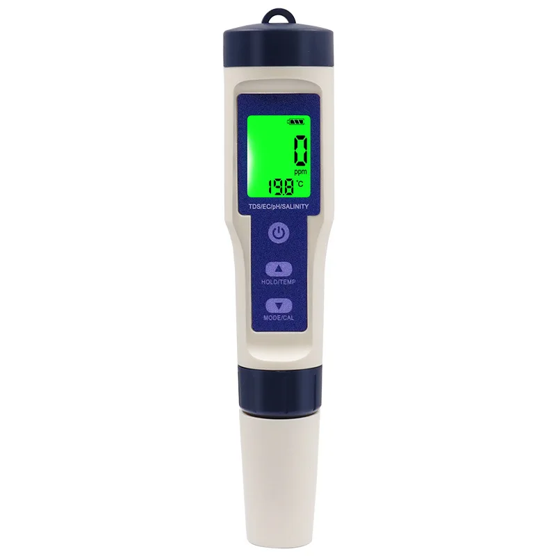 

5 in 1 salinity meter waterproof salinometer aquarium seawater tester digital display with backlight water quality test analyzer