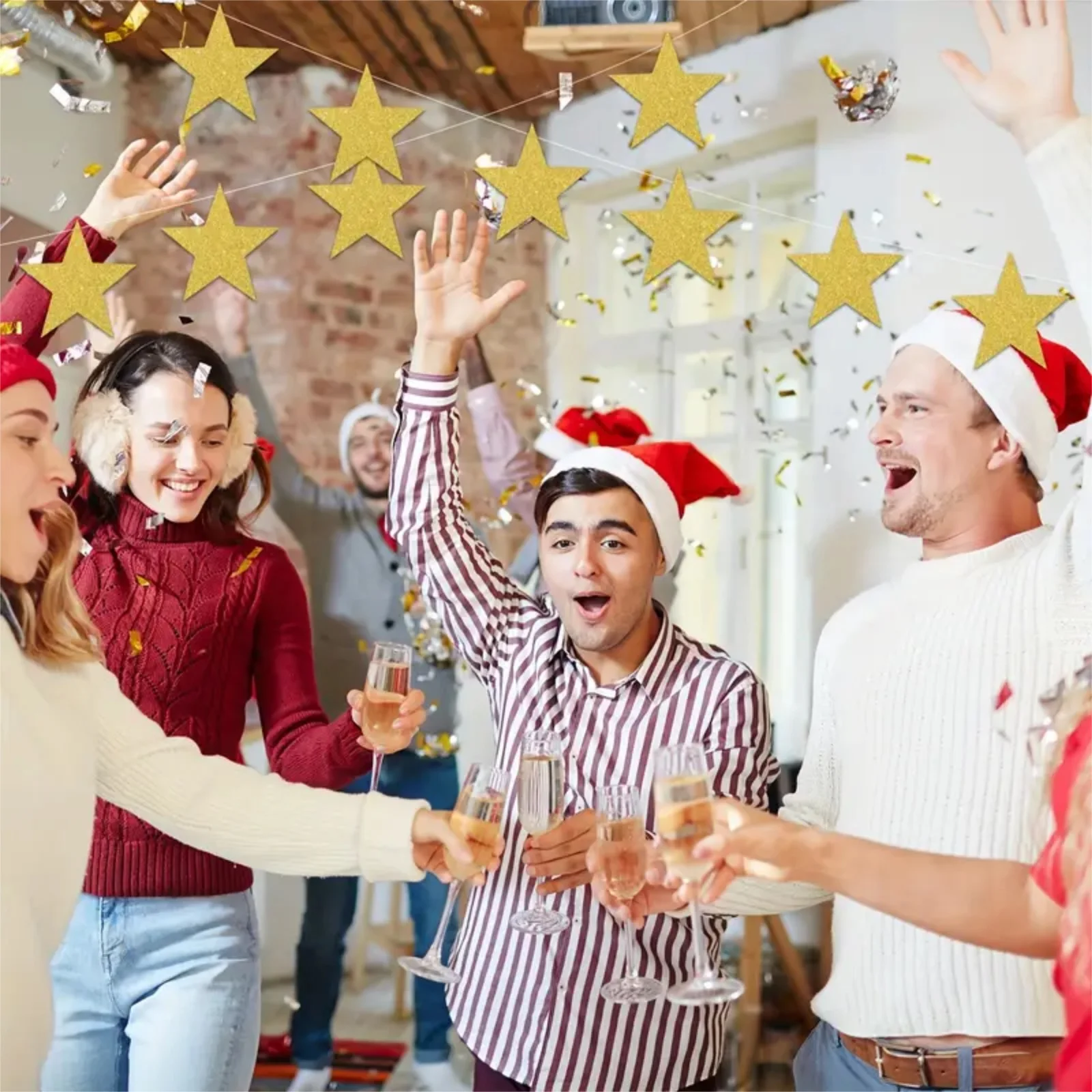 반짝이 별 컷아웃 양면 종이 별 장식 별 색종이 교실 벽 파티 용품