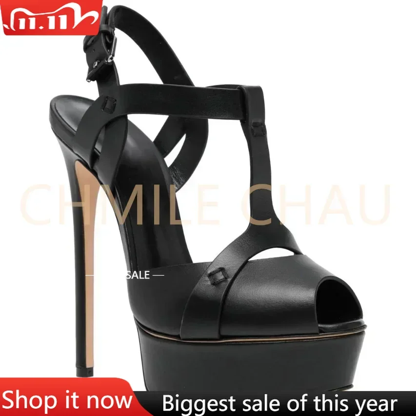 

【Measure Your Feet Length Before Order】Luxury Designer Sandals Women Stiletto High Heel Platform Prom Plus Size Shoes 10-CHC-30