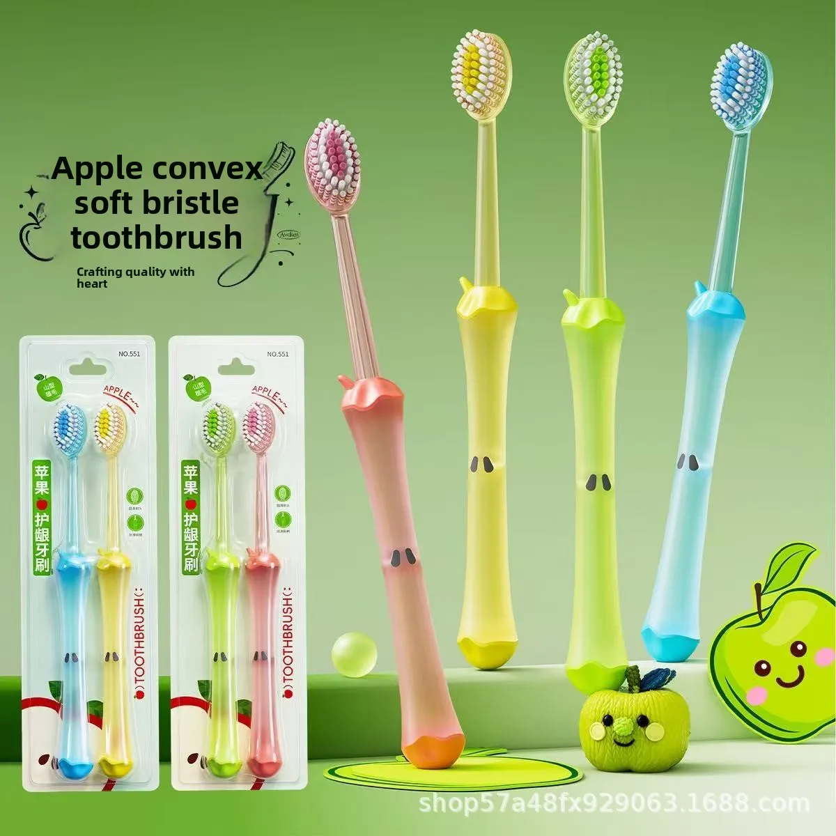Mountain shaped new convex adult soft bristled toothbrush for cleaning protecting gums, college student couple home toothbrush