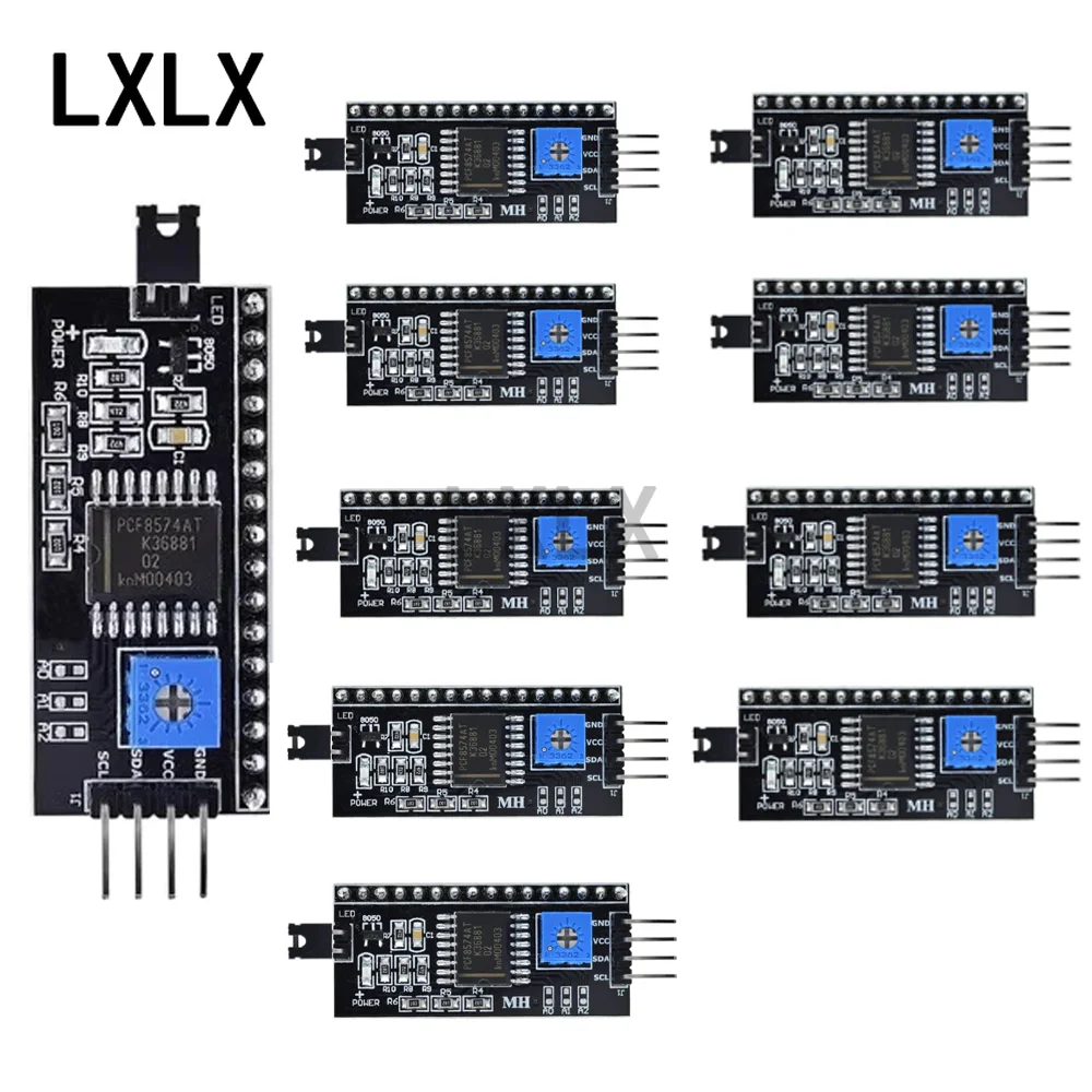 LXLX1 10 Pcs IIC/I2C/Interface LCD1602 Adapter Board with Function Library LCD2004 Adapter PCF8574 Expansion