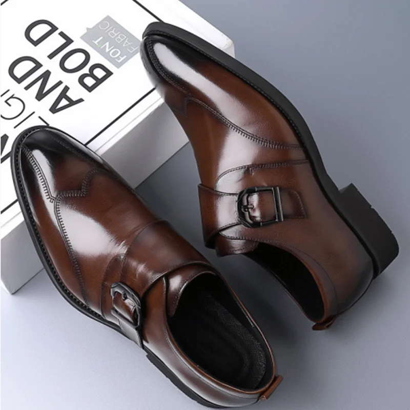 New Fashion Elegant Men Dress Shoes Formal PU Leather Shoes For Men Plus Size 38-48 Wedding Footwear Sapato Social Masculino