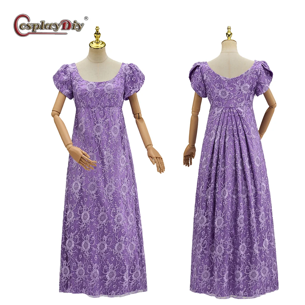 

TV Kate Cosplay Medieval Renaissance Purple Dress Regency High Waistline Vintage Ball Gown Women Women's Halloween Costume
