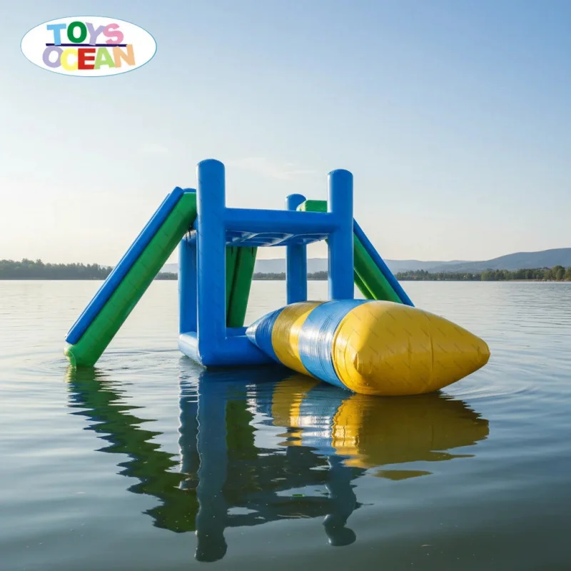 Floating Inflatable Climbing Water Jumping Tower with Blob Games