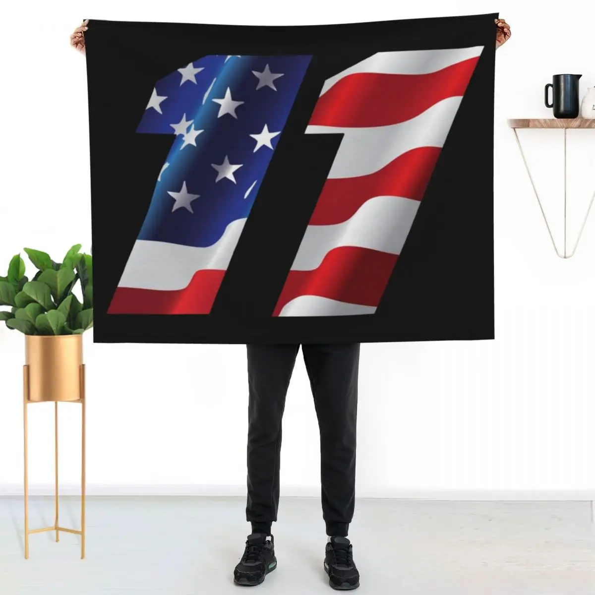 

Denny Hamlin USA 11 Throw Blanket Luxurious Soft Blanket Holiday Gift for Family