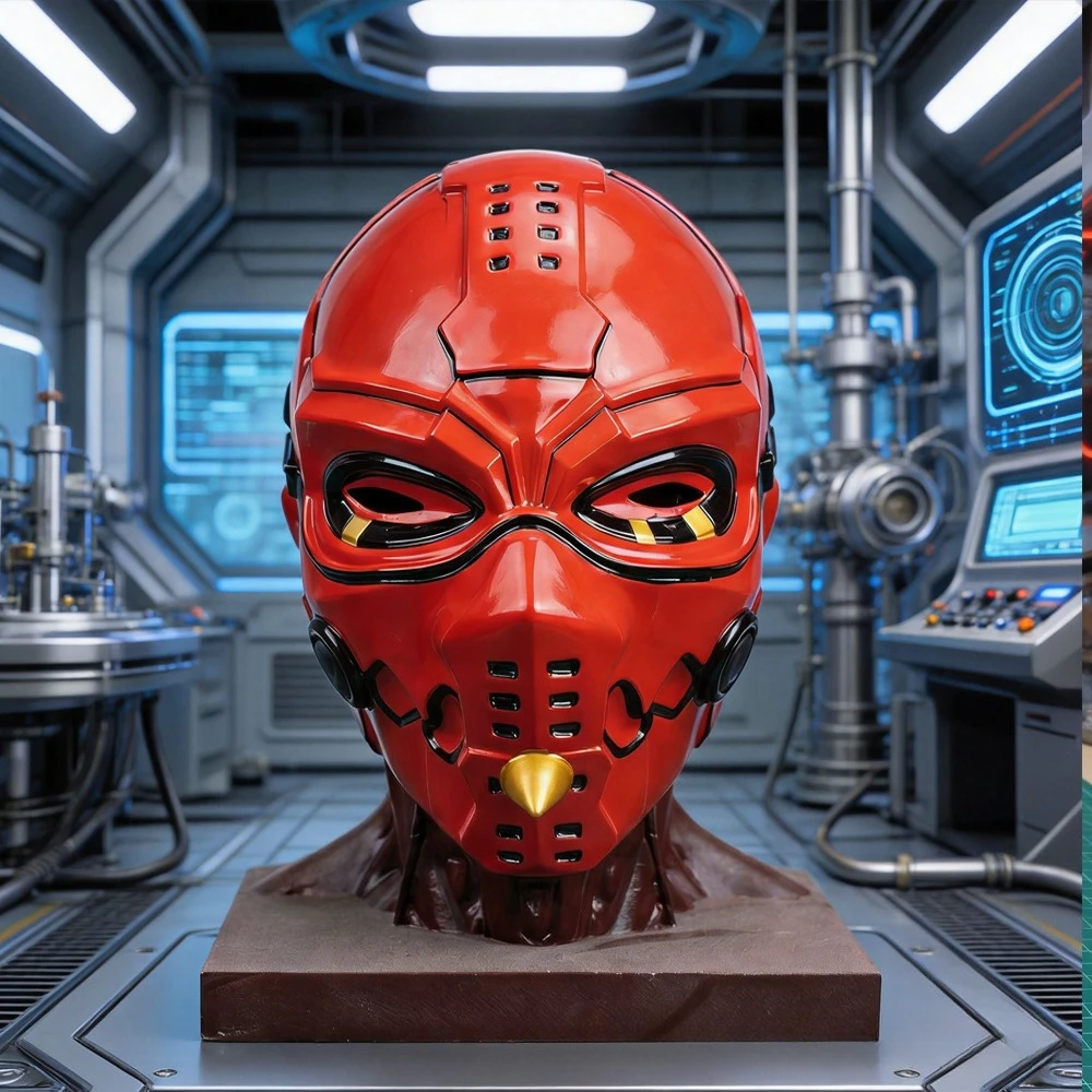 Delta Action Cosplay Mask Sayed Mask Red Mechanical Style Mask Adult Kids Delta Action Masks Airsoft BB Gun CS Game Cosplay Prop
