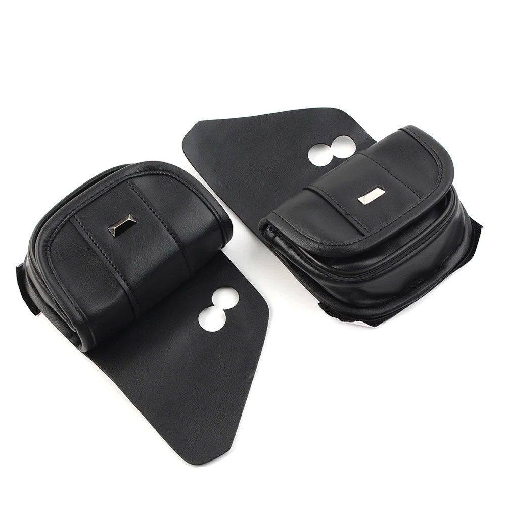 2Pcs For Harley Touring Street Glide Special FLHXS Black Dual Pouches Windshield Bags Motorcycle Accessories