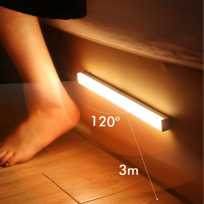 PIR Motion Sensor LED Night Light Dimmable Rechargeable Wireless Detector，Closet Room Aisleportable Portable Tube