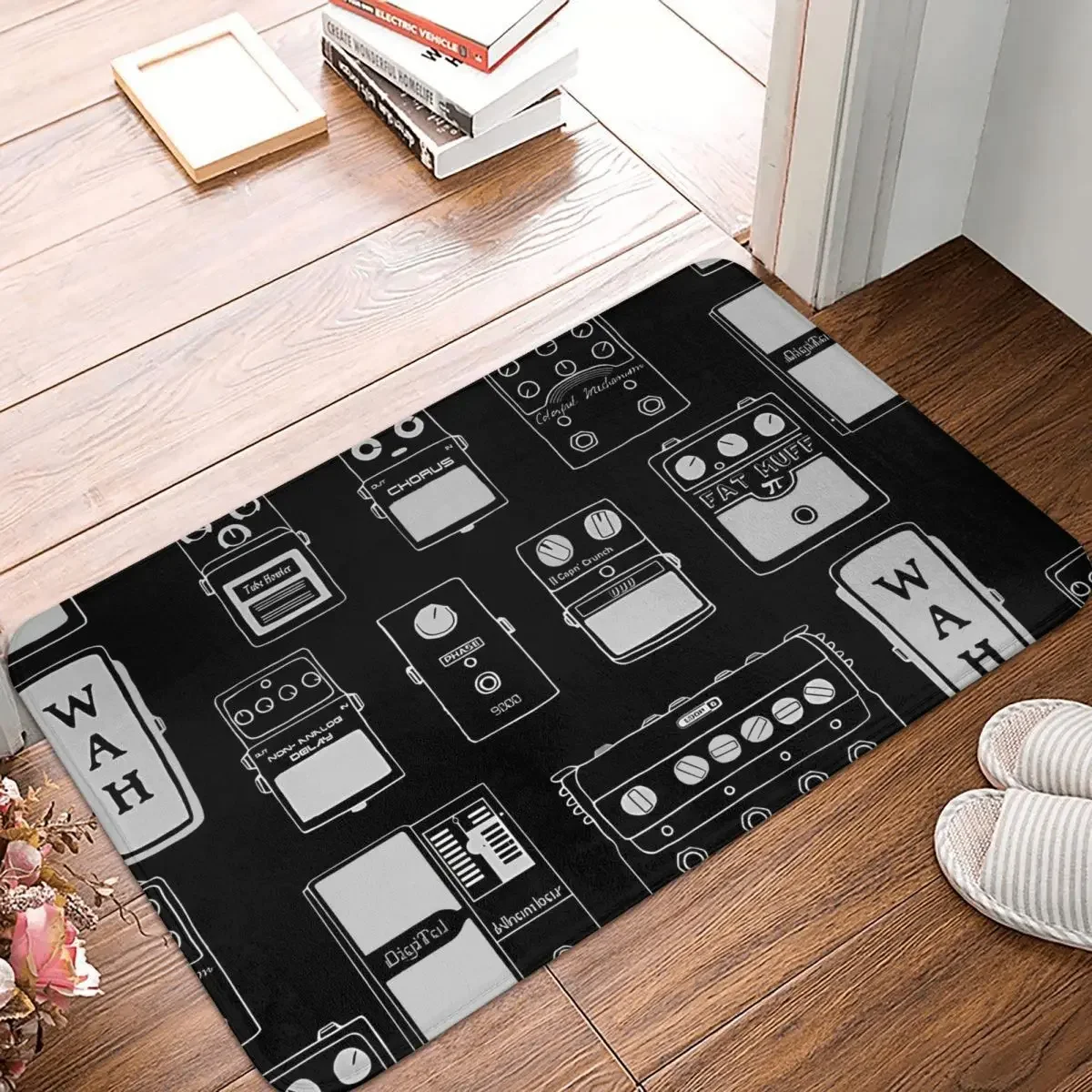 Guitar Mat Guitar Pedals Recording Studio Engineer Guitarist Gear Foot Effect Pedals Music Illustration Mug Rug Doormat Carpet