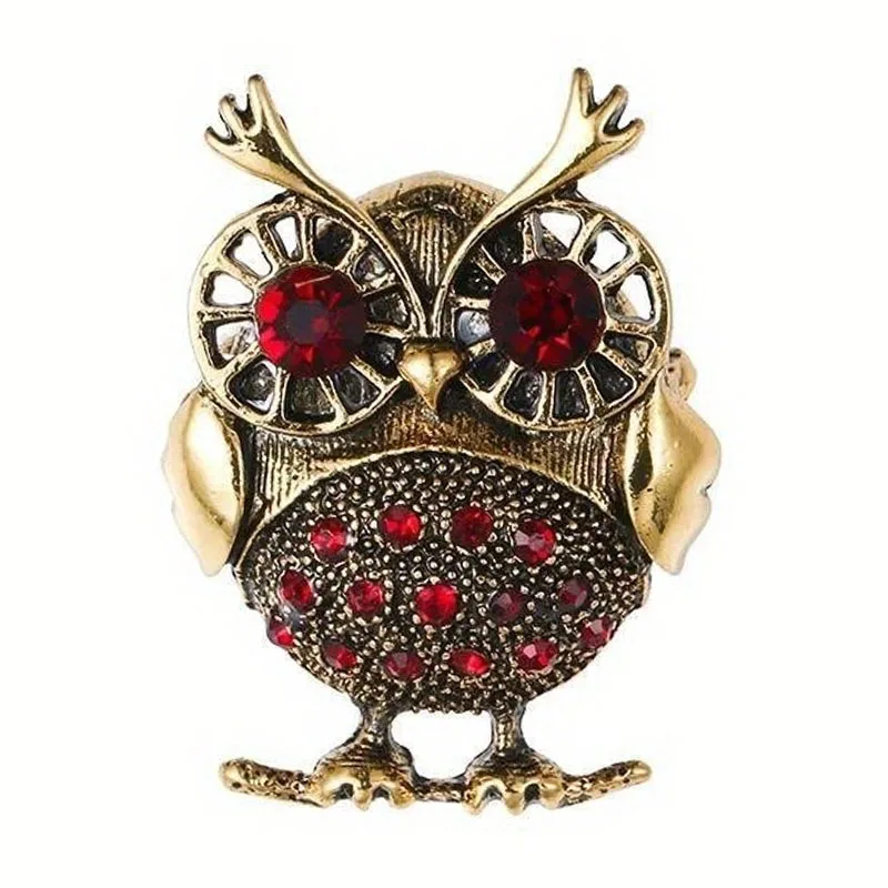 New Rhinestone Owl Brooches for Women Vintage Fashion Animal Brooch Pin Kids Gift Small Jewelry