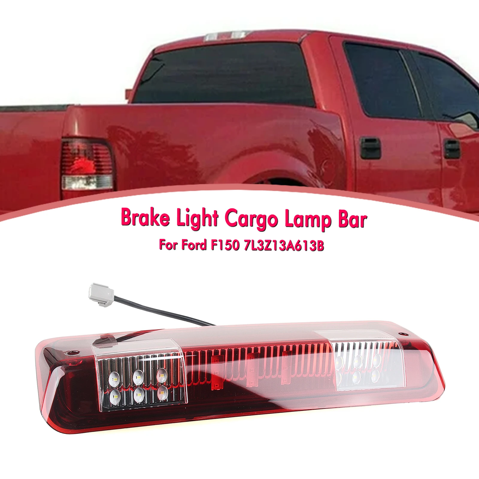 

Rear Trunk Third 3rd Additional Brake Light Cargo Tail Lamp Bar For Ford F150 2004-08 Explorer Sport Trac 2007-2010 7L3Z13A613B