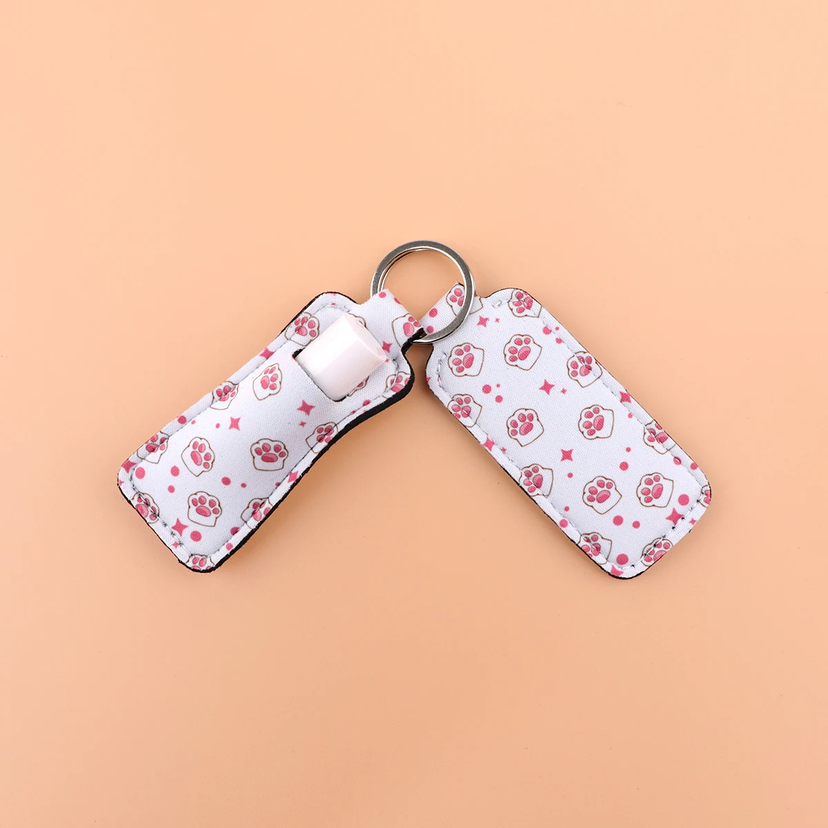 Cute Animal Cat's Claw Lip Balm Holder Keychain Clip On Lipstick Sleeve Holder Bag Charm Keyring Travel Accessory Girl Gifts 1pc view 2