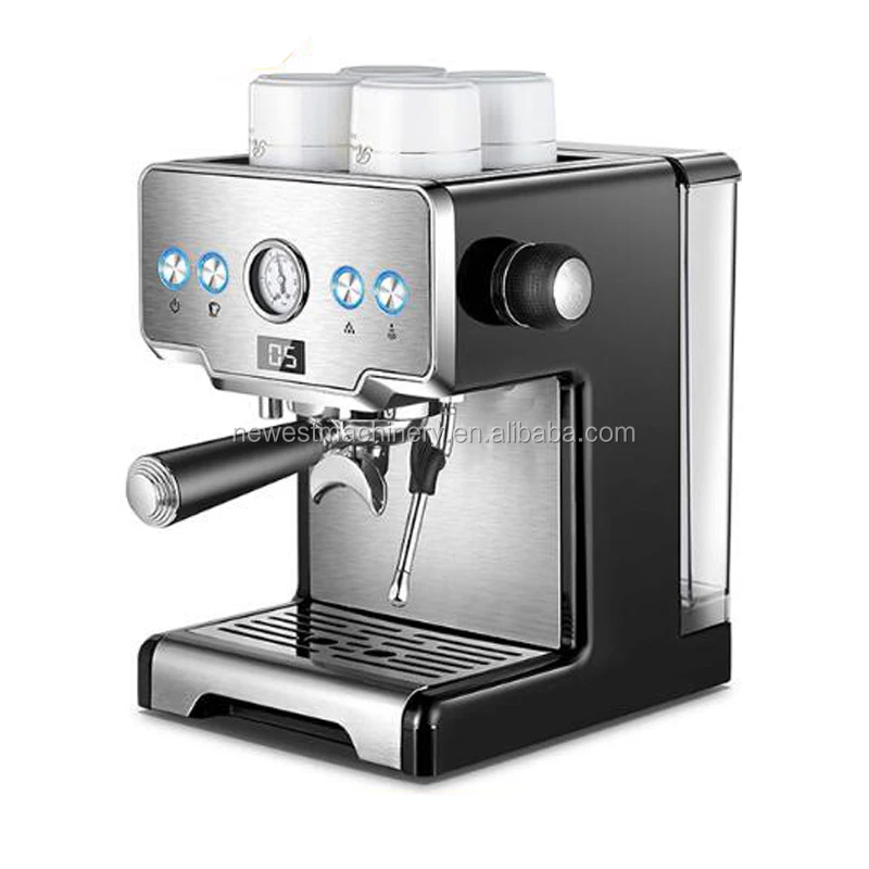 Roestvrij staal Italiaans koffiezetapparaat espressomachine 15bar halfautomatische koffiemachine met pomp voor thuis 1450W