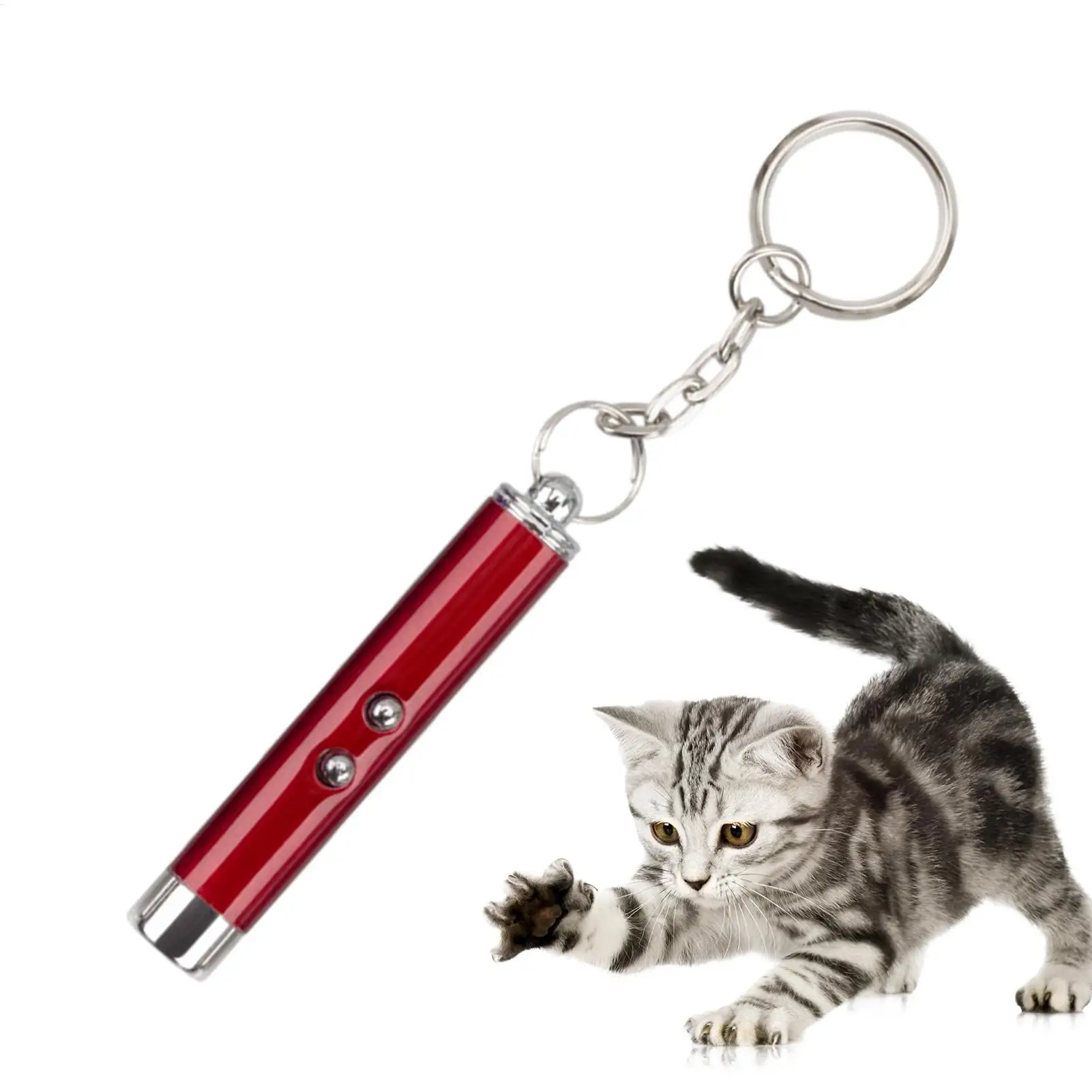 Portable Laser Pointer Cat Keychain Fun Pointer Portable Laser pointer LED Training Torch Pet Cat Tickle Toy Flashlight