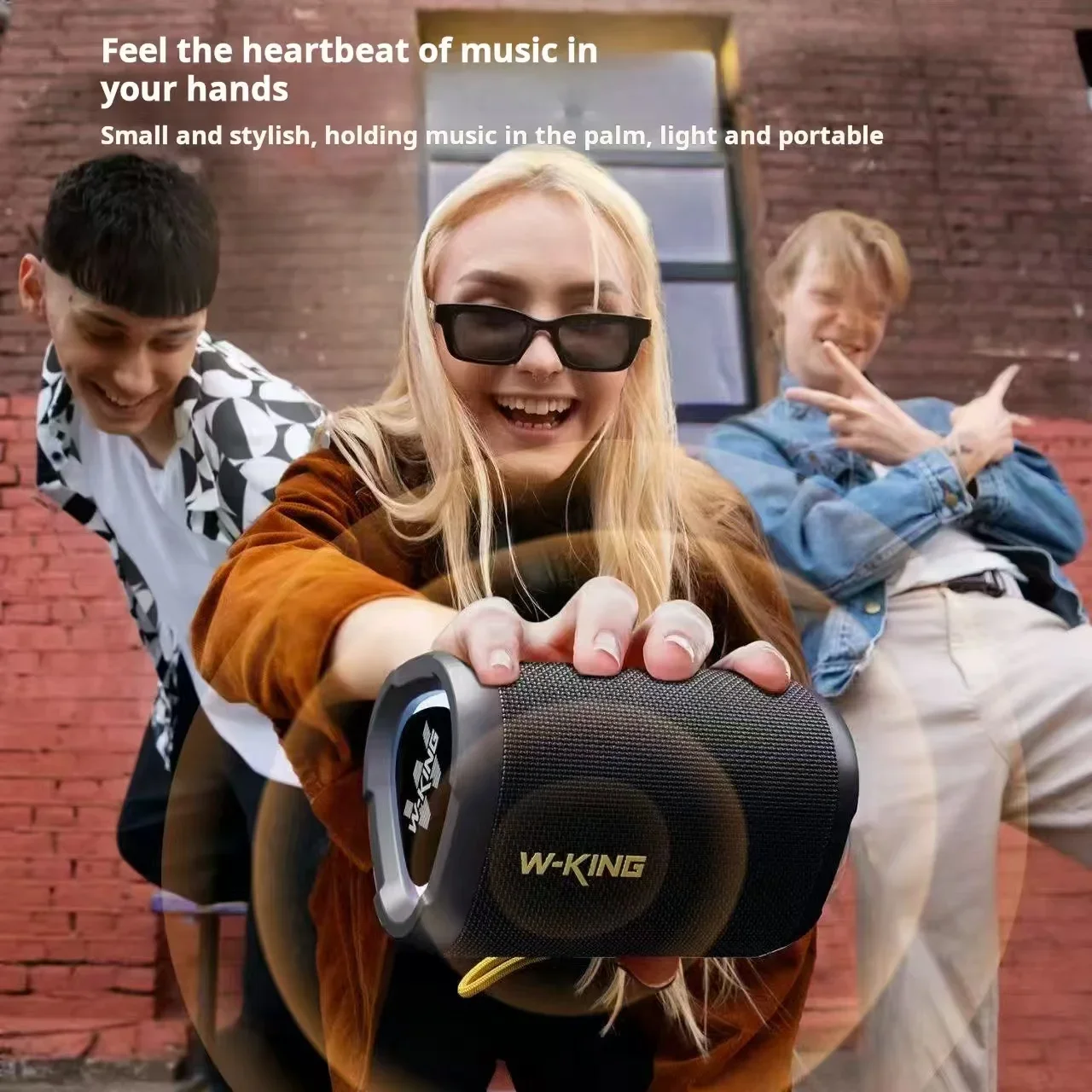 W-King D110 15W Portable Cycling Bluetooth Speaker RGB Light Subwoofer Outdoor IPX7 Waterproof TWS HiFi Speaker TF Card Reader