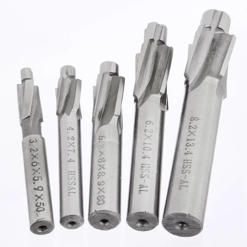 10Pcs HSS Counterbore End Mill M3-M8 Pilot Slotting Tool Milling Cutter Countersink End Mills