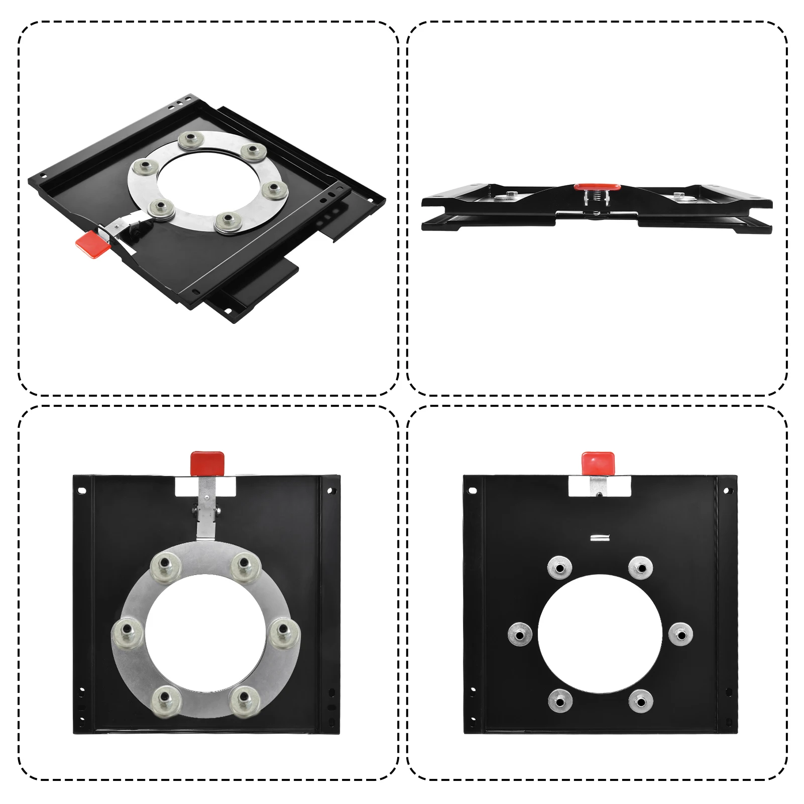 Drehbare Autositzbasis, robuste Stahlplatte, drehbare Autositzbasis, 200 kg Tragfähigkeit, Hocker, Schwenkplatte, Ersatz – Detail 4