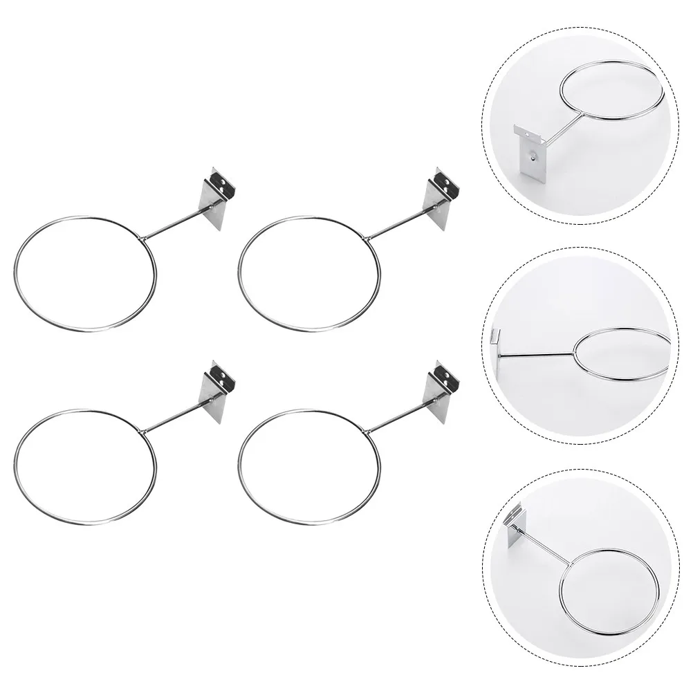 

Набор из 4 прочных железных держателей для баскетбольных мячей, совместимых с перфорированными стенами, стойка для спортивных мячей (футбол, волейбол), органайзер для головных уборов