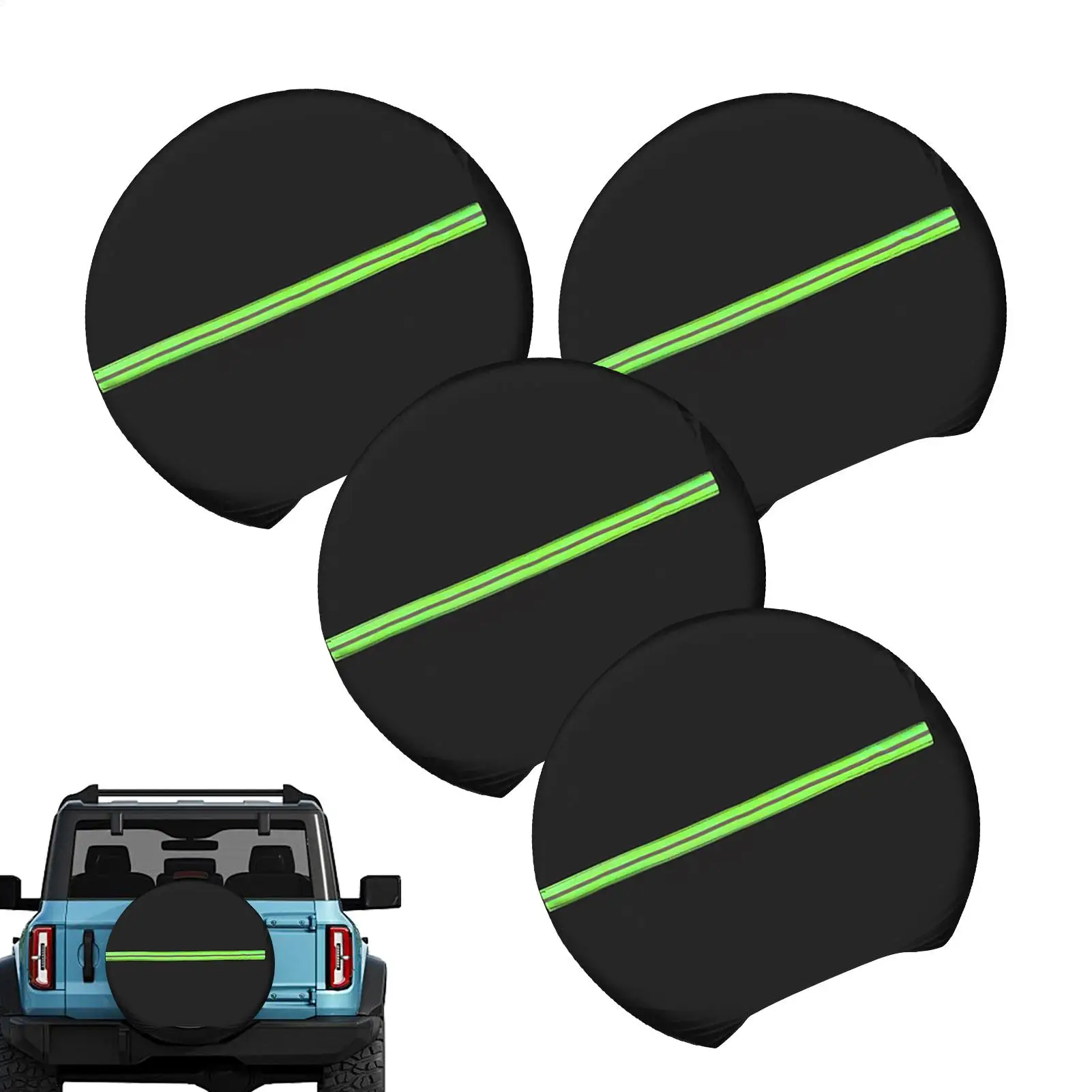 

4 шт. светоотражающие чехлы для защиты от солнца и дождя, универсальные чехлы на колеса для прицепа, грузовика, внедорожника, фургона, седана, автомобиля