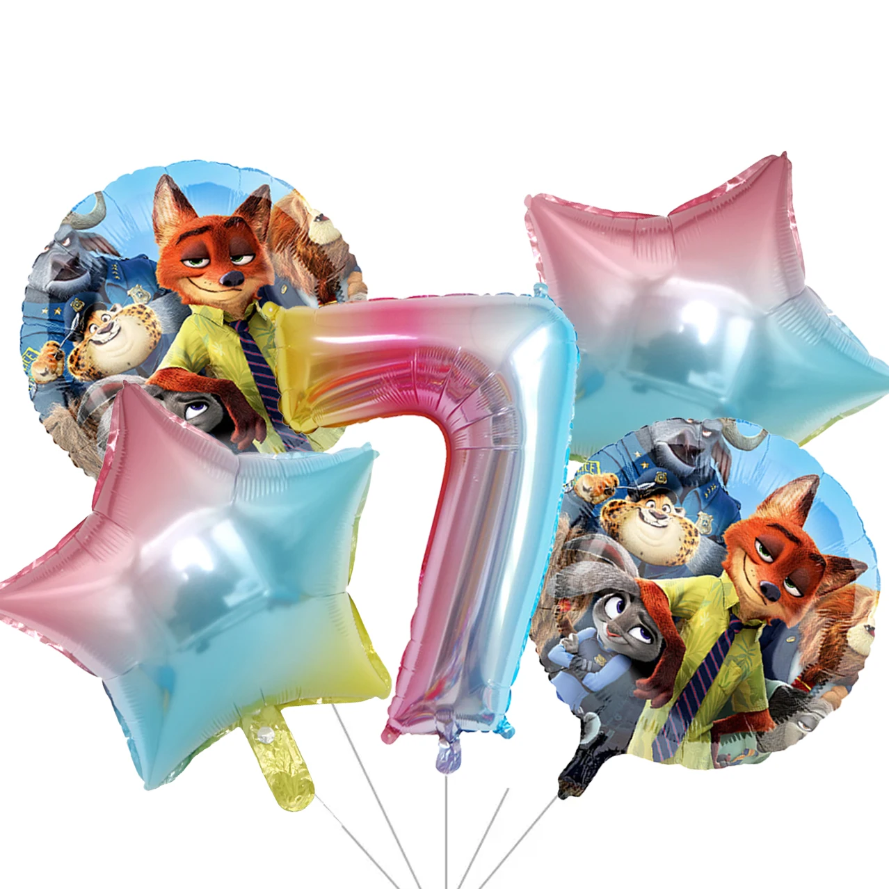 Zootopia 2 حفلة عيد ميلاد بالون للديكور رقم الطفل 1-9 الألومنيوم فيلم بالون مجموعة استحمام الطفل حفلة عيد ميلاد لوازم