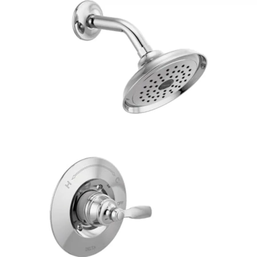 

Woodhurst 14 Series Shower Faucet Set Chrome Shower Head and Handle Set Valve Trim Kit Chrome T14232 Valve Not Included