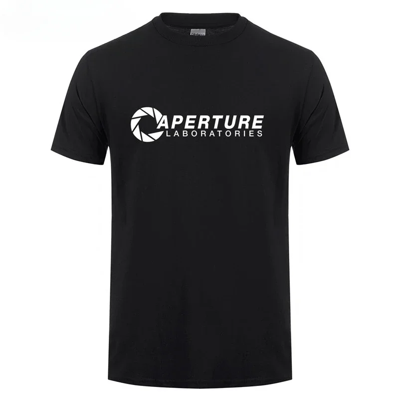 New Aperture Laboratories Summer Short Sleeve O-Neck Cotton Aperture Science Game lnformal tops heavyweight fashion Round neck