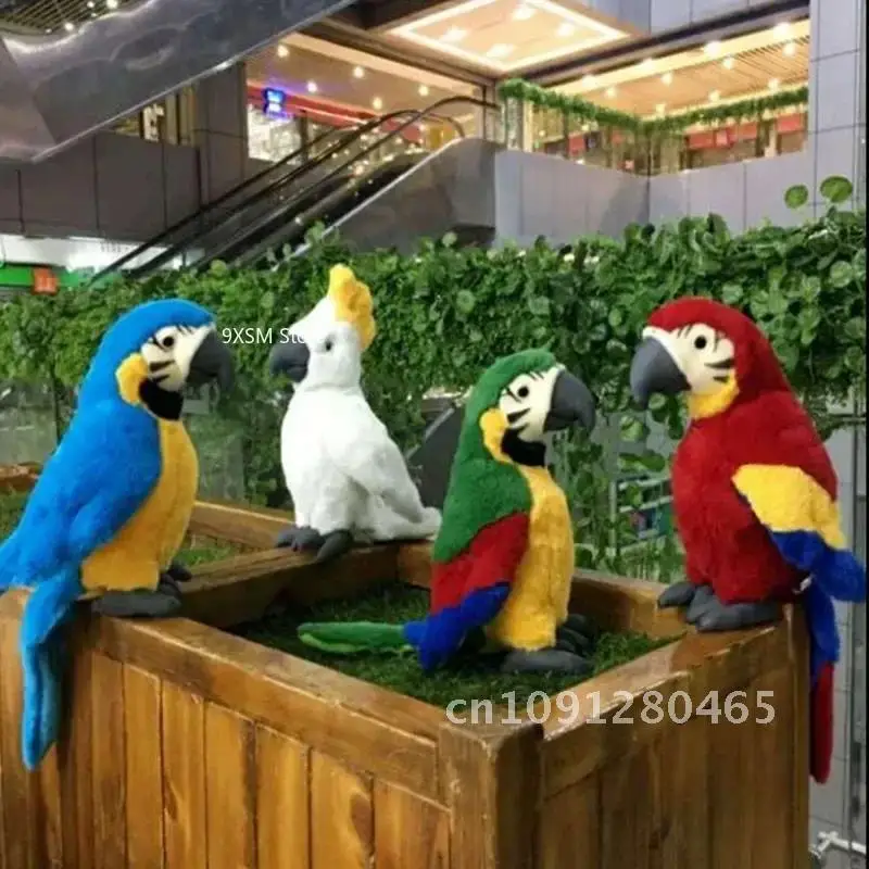 1pc Lifelike Parrot Plush Toys Soft Simulation Psittacidae Macaw Stuffed Toy Cute Wild Animals Birds Dolls Children Kids Gift