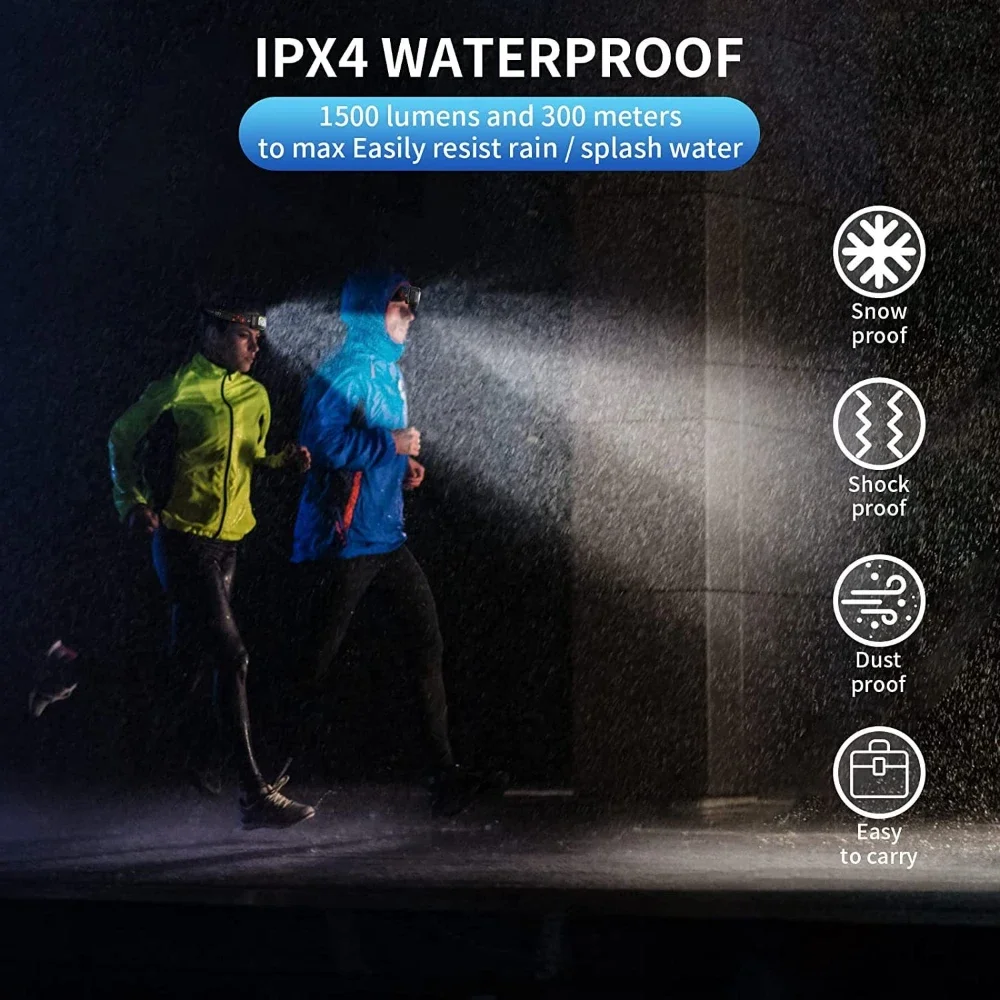 Smart Motion Sensor COB+LED Headlamp 11 Modes USB Rechargeable Headlight Waterproof Head Lamp Super Bright Head Flashlight