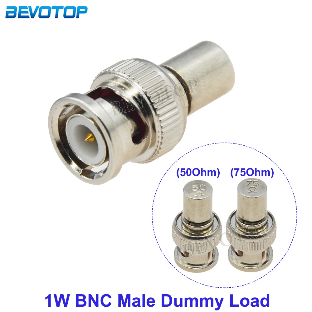 5Pcs/Lot 50Ohm/75Ohm 1W BNC Male Plug Termination Dummy Load 50/75 Ohm BNC Male Terminator RF BNC Connector for CCTV