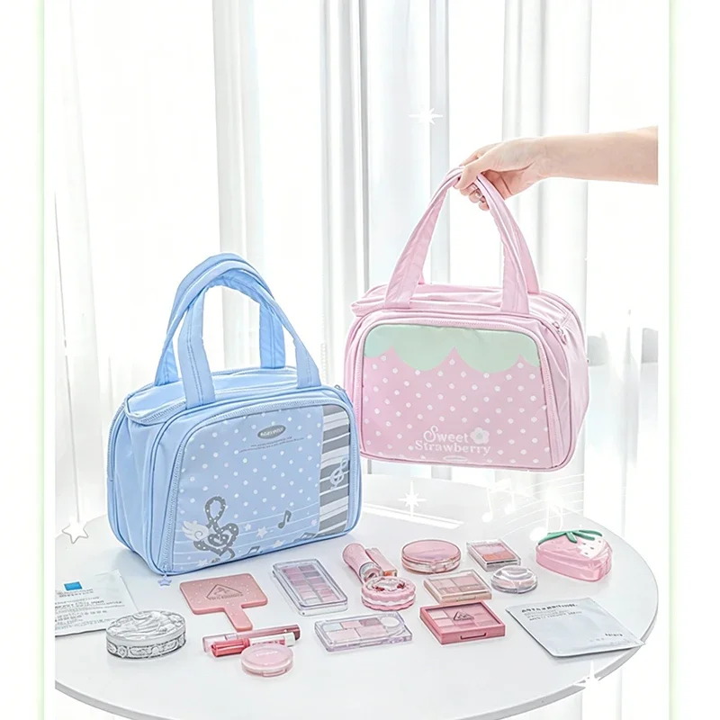Bunte, multifunktionale Make-up-Tasche mit großem Fassungsvermögen, mehrere Fächer zur Aufbewahrung, Sommer, neue süße, niedliche Damen-Umhängetasche – Detail 6