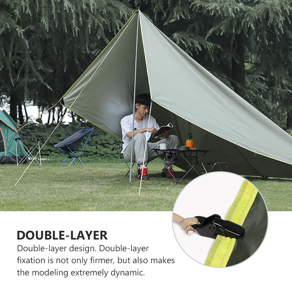 

50Pcs Windproof Crocodile Tent Clips Double Layer Fixation Outdoor Camping Tarp Fastener Clip Portable Lightweight Holder
