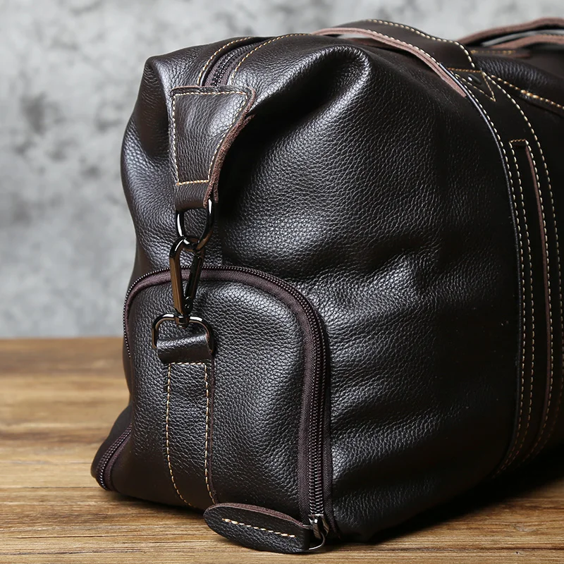 NZPJ Vintage Leder Männer Reisetasche Natürliche Rindsleder Handtasche Lässig Schulter Messenger Computer Tasche Große Kapazität Gepäck Tasche – Detail 9