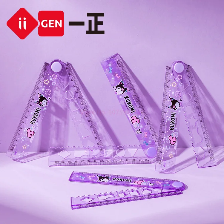 40pcs Sanrio Stationery Kuromi Multifunctional Folding Rulers Students Drawing Tool Scale Ruler Straight Rulers School Supplies