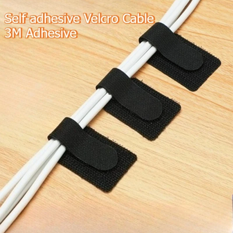 Self-adhesive 3M Adhesive Velcro Cable Organizer Data Cable Storage Artifact Power Cord Organizer Fixed Patch Cable Tie