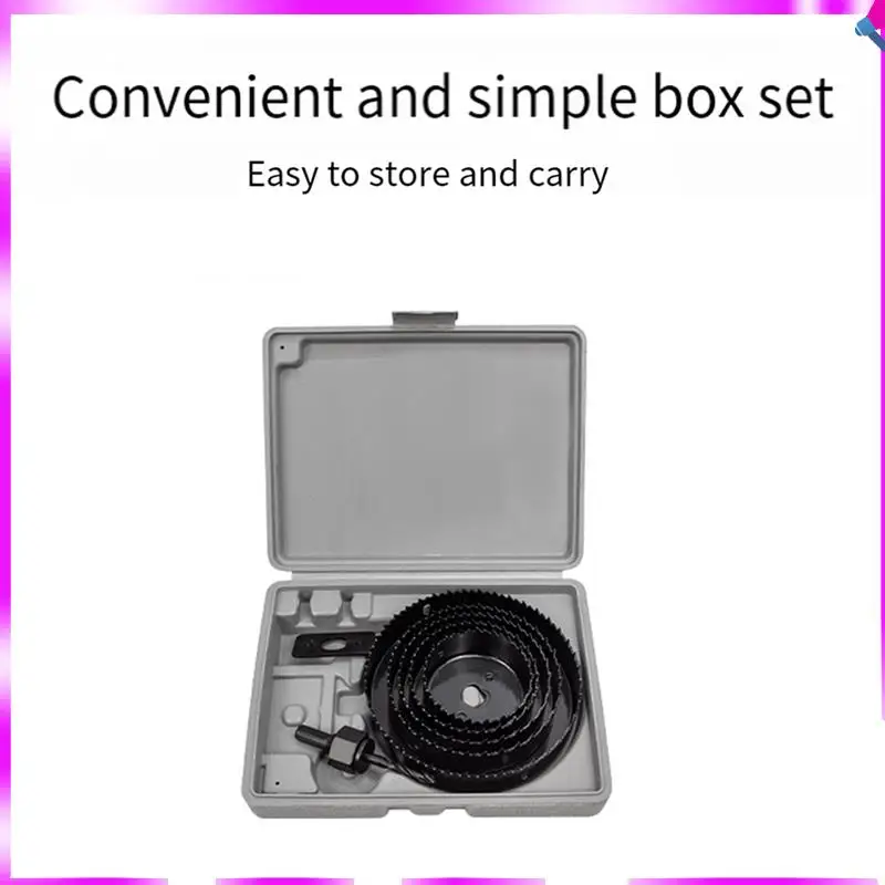 

N96R 8-Piece Woodworking Hole Opener Set Wood Gypsum PVC Plastic Circular Drilling Bit LDE Downlight Drilling Tools Daquan Durab