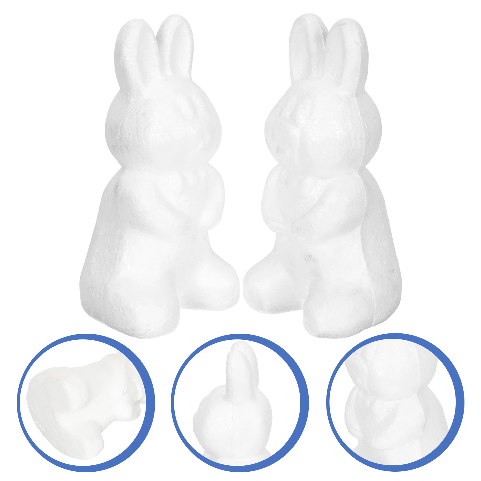 

2pcs Foam Animal Rabbit 25cm White DIY Craft Bunny Decor s Easter Party Sewing Supplies Handmade Project