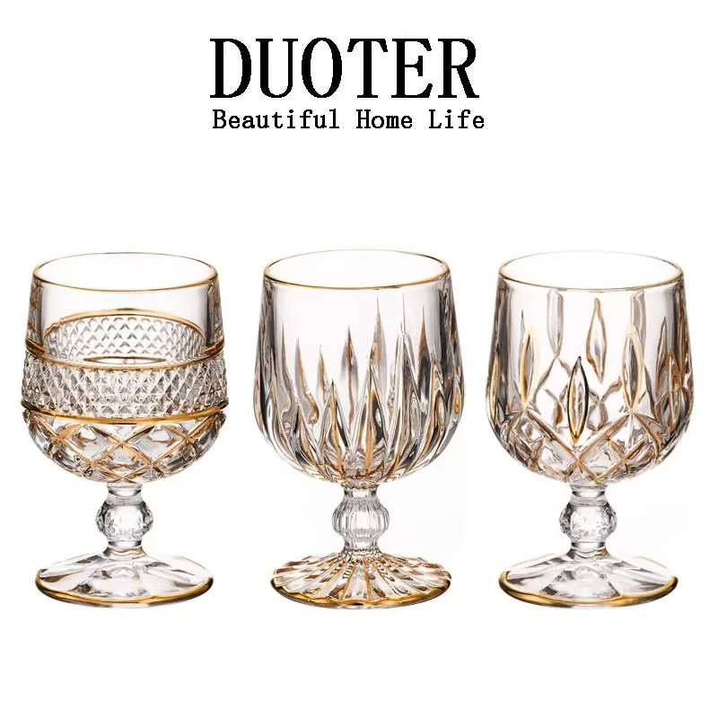 

Персонализированные бокалы для вина с золотым напылением, хрустальные бокалы для виски XO, фужеры для бренди, бокалы для вина