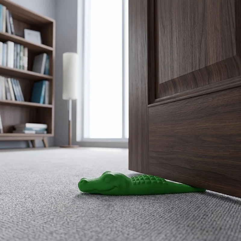 Cute Mini Crocodile Door Stopper, Ultra‑Thin Non‑Slip Wear‑Resistant Floor Guard, Durable Door Wedge