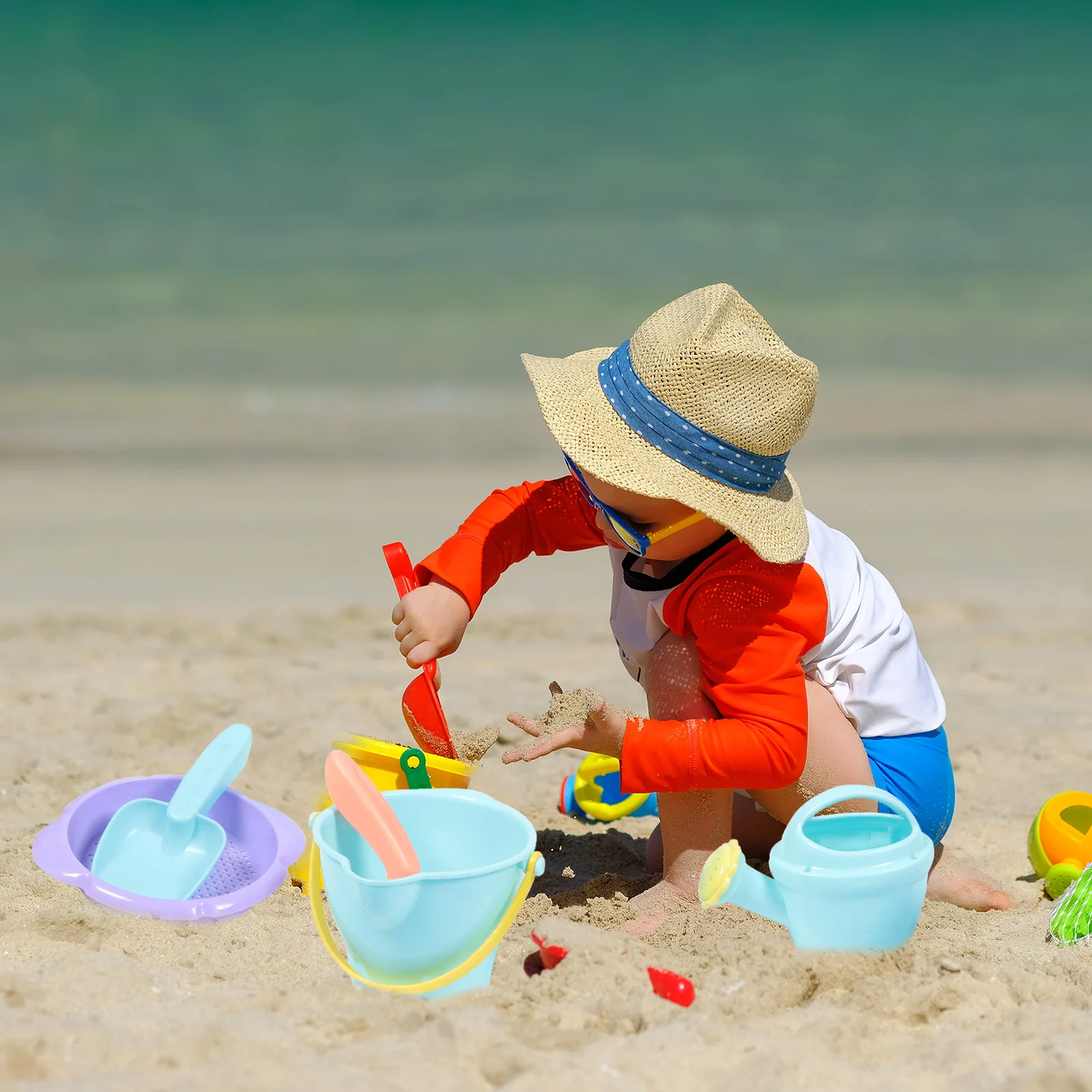 Engrossar brinquedo de praia ao ar livre criança homens e mulheres brinquedos balde para meninos infantis crianças de plástico