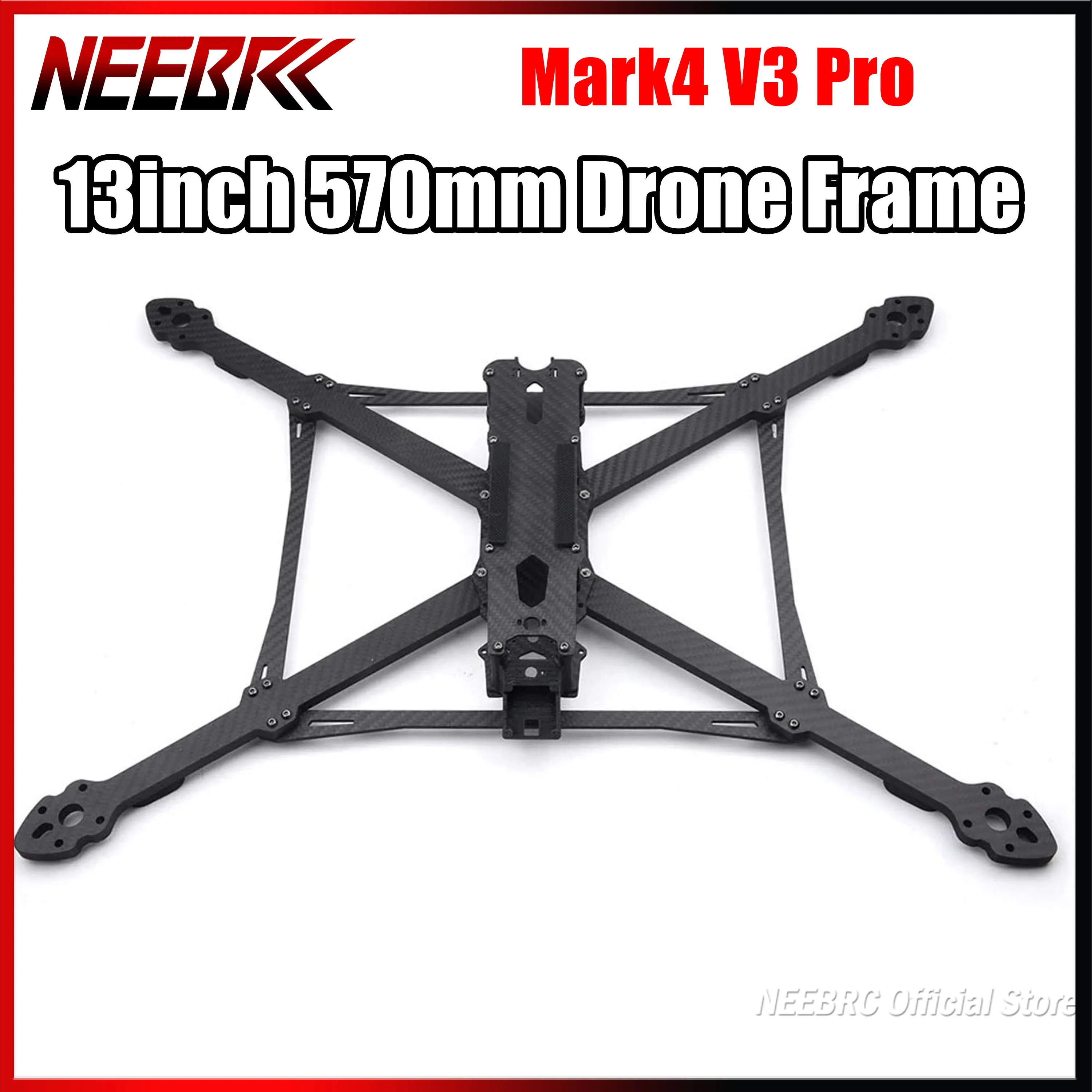 Mark4 V3 Pro 13inch 570mm Carbon Fibre FPV Drone Frame Kit With 8mm Arm for Freestyle RC Racing Quadcopter DIY Prop Motor Part