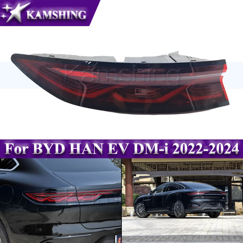 

Kamshing Rear Bumper Taillight For BYD HAN EV DM-i 2022-2024 Outer Tail Light Taillamp Rear Brake Lamp Signal Light